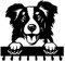 Generico Porte-clés mural en forme de chien avec 8 crochets, porte-clé mural moderne pour entrée, cuisine, idée cadeau, décoration maison, porte laisse chien mural (Border Collie)
