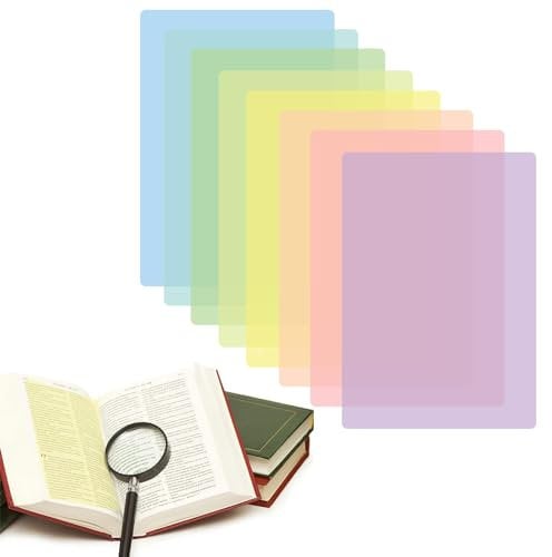 8 Pack Dyslexia Overlays - A4 Colour Overlays for Dyslexia Reading Aids, Irlens Syndrome,and ADHD and Visual Stress Specialists