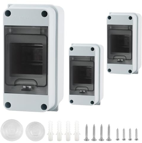 3 Pièces Coffret Boitier Electrique Etanche Exterieur Kit, IP65 Tableaux à Disjoncteurs électriques 3 Modules, pour Sites Industriels Boitier de Jonction, Utilisation à l'extérieur