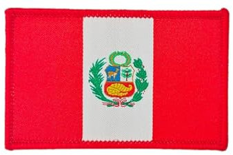 Bestickte Aufnäher mit Peru-Flagge in offiziellen Farben, gesticktes Wappen, bestickte Motorradflicken, Militärpatches (Peru-Flagge)