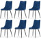 TUKAILAi Esszimmerstühle 6er Set Blau Samt Gepolsterter Sitz Lounge Küchenstühle mit hoher Rückenlehne Wohnzimmerstühle Freizeit Empfangsstühle mit Metallbeinen