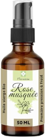 FLORESSE® - Huile Végétale ROSE MUSQUEE - Bio - 100% pure et naturelle - Beauté de la peau| Anti-âge 50 ml