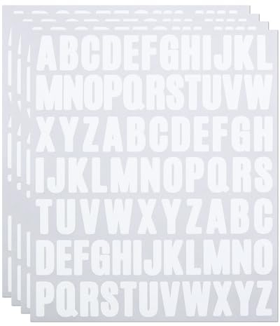 1 Inch Sticky Vinyl Letter Stickers, 312 Pieces Self Adhesive Stick On Alphabet Symbol Sticker for Scrapbook, Bottle Decor - White