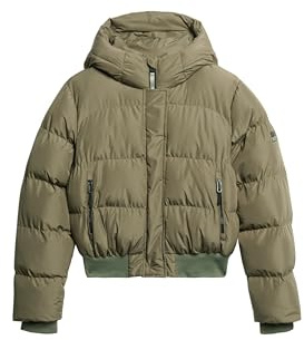 Superdry Damen Sportliche Stepp-Bomberjacke mit Kapuze