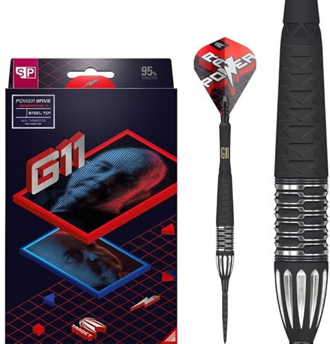 Target Darts Phil Taylor Gen 11 Power 9- Swiss Point Steeldarts, 95% Tungsten Raw Power G11, 24G | Generation 11 Phil Taylor Darts, Spieler Edition Swiss Points Darts, Profi Dart Set