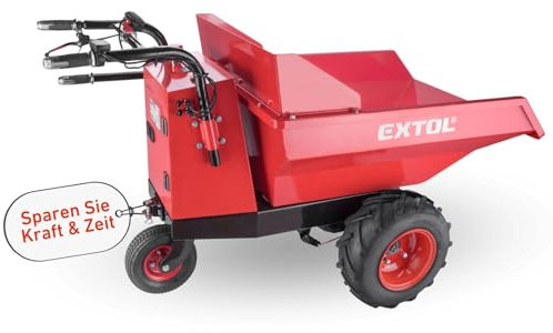 Extol Premium Carriola elettrica con batteria | Dumper con cavità da 200 l | portata 400 kg | 54 V agli ioni di litio con 15 Ah