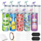 WULAIHO Sublimation Blanks Skinny Tumbler, 4 Pack, 20 OZ White Straight Bulk Stainless Steel Tumbler, with Lid and Straw, Shrink Wrap, Individually Boxed, Blank White, Adhesive Tape