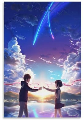 ZCHLATGDE Your Name Kimi No Na Wa Póster de Anime Pintura Decorativa Lienzo Arte de Pared Salón Póster Dormitorio Pintura, Arte de Pared Impresión de Imagen Moderna Decoración de Habitación Familiar