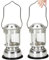 2pcs Kerzenlaterne 4.3x2.7 Tragbarer rustikaler Camping -Laterne -Silberlaterne mit Griffe Aluminiumlegierung Windfallkerzenlampe für Kerze