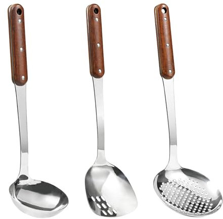 FJNATINH Set di utensili da cucina in acciaio inox, 3 pezzi