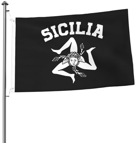 Bandiere Da Balcone Sicilian Trinacria Sicilia Durevole Bandiera Decorative Flag Per Parata Interno Celebrazione 90X150cm