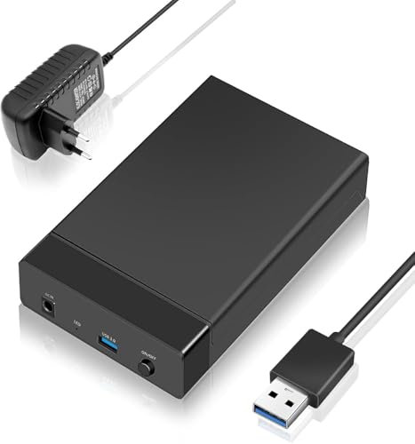 USB 3.0 Festplatten Dockingstation für 2,5 & 3,5 Zoll SATA HDD/SSD, Externe SATA HDD Dock mit UASP, Unterstützt bis zu 16TB, Plug & Play, 5 Gbps, mit Netzteil & Datenkabel, für Windows/Mac/Linux
