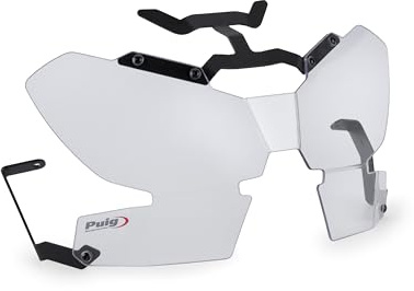 Puig 21904W Headlight Protector; made of high-strength polycarbonate; discreet and effective design; maximum protection without altering the motorcycle's aesthetics, Transparent