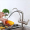 Grifo de cocina de 3 vías con filtro de agua, mezclador giratorio de 360°, acabado cromado y cepillado, purificador de agua limpia, ideal para cocinas modernas