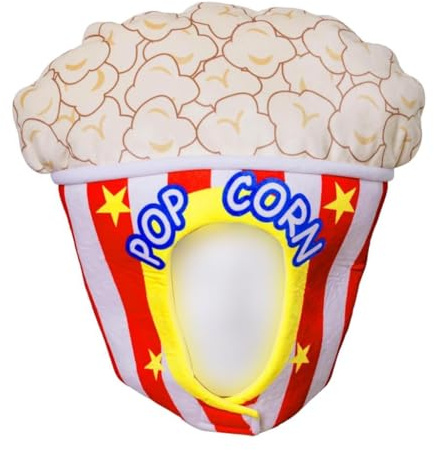 Perfeclan Popcorn-Hut, weicher Kopfschmuck zum Anziehen, für Partys, Festivals, Cosplay, Karneval