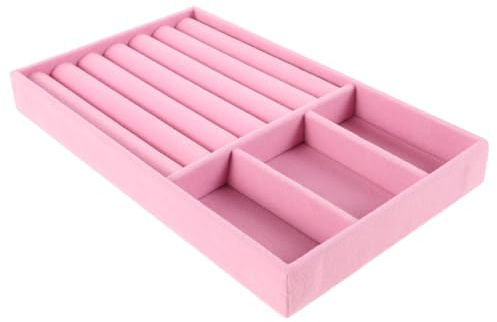 YHZXXNQ Ornamente, Samt-Schubladeneinsätze, Schmuckaufbewahrung, Ohrring-Box, Ring-Organizer, Halsketten-Tablett für Zuhause, Reisen, Ornamente