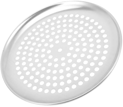 TOKIDNY Bandeja para Pizza Perforada de Acero Inoxidable Antiadherente y Duradera Base Redonda para Hornear Pizzas Pasteles y Casa o Restaurante