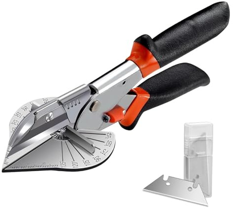 Miter Shears, 45 to 135 Degree Multi Angle Trim Cutter, Gasket Shear Miter Shears Wood Cutting Tools with 12 Spare Blades, for Cutting Plastic Wood PVC