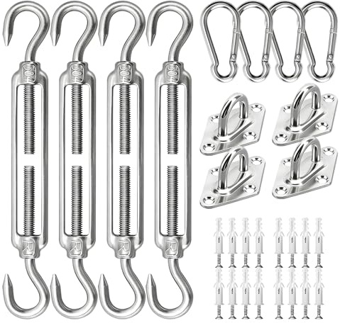 M5 Sonnensegel Befestigung Set, Robustes sonnensegel Edelstahl | Spanner Montage Aufbau für Viereck und Dreieck Garten, Awnings Mounting Assembly, Befestigungszubehör