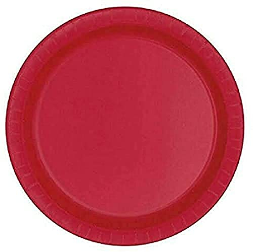 Unique Party - Platos de Papel - 23 cm - Rojo - Paquete de 8 (3125)