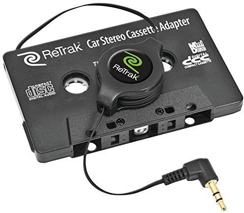 ReTrak ETCASSETTEB Retractable Stereo Cassette Adapter - Black
