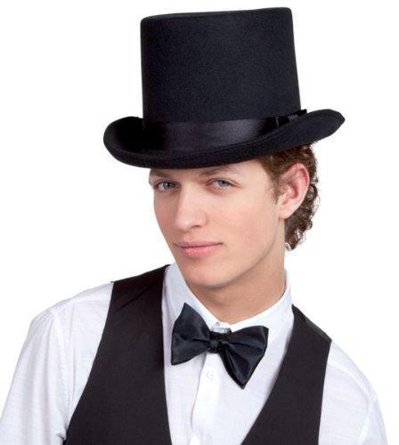 Hut Zylinder Byron Deluxe, Schwarz Halloweenkostüm Faschingskostüm Gentleman