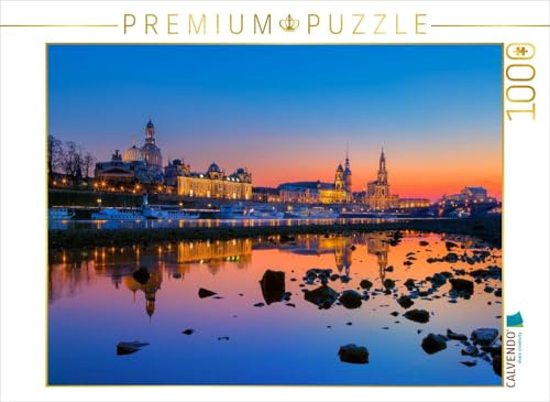 CALVENDO Puzzle Dresden am Abend | 1000 Teile Lege-Größe 64 x 48 cm Foto-Puzzle für glückliche Stunden
