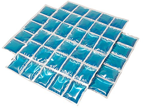 ToCi 2 x Kühlmatte 38 x 25 cm mit 30 Kühlzellen – Wiederverwendbares Kühlpad mit Kühlgel - Flexibles Coolpack als Kühlakku-Alternative für Kühltasche, Verletzungen & Sport - Kältekompresse
