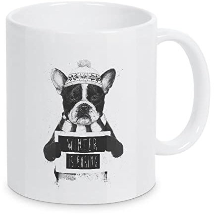 artboxONE Tasse Winter is Boring von Balázs Solti - Kaffeetasse Tiere