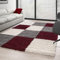 Carpettex Hochflor Teppich Wohnzimmer Shaggy Flokati Modern Kariert 200 x 290 cm Rot - Schlafzimmer Weich Flauschig Waschbar Küche Esszimmer - Langflor