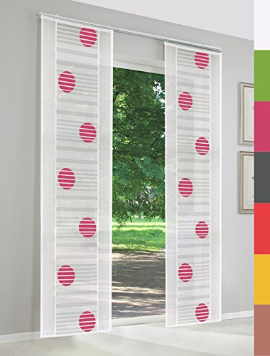 Schiebegardinen nach Maß, hochqualitative Wertarbeit, Maßanfertigung, Schiebevorhang, Raumteiler, Flächenvorhang, halbtransparent, inkl. Laufwagen (235cm Höhe x 60cm Breite/Magenta)