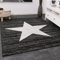 VIMODA Teppich Kurzflor Sternmuster Modern in Schwarz für Jugendzimmer, kinderzimmer, Wohnzimmer, Maße:40 x 60 cm