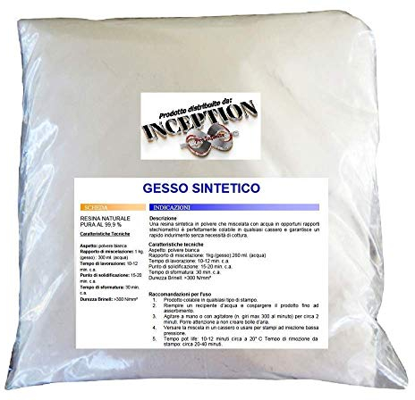Gesso sintetico atossico colabile extraduro alta definizione resistenza effetto porcellana 2kg stampi scultura artigianato hobby modelli creazioni durevole professionale