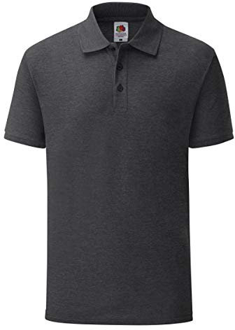 Fruit of the Loom Mens 65/35 Tailored fit Polo (L) (Dark Heather Grey)