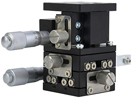 XYZ-Achsen-Präzisions-Lineartisch, 40x40mm LD40-LM 3-Achsen-Trimmplattformlager-Tuning-Plattform-Schiebetisch für optische Instrumente und Geräte Lineartisch manuelle Verschiebung,Trimmplattform