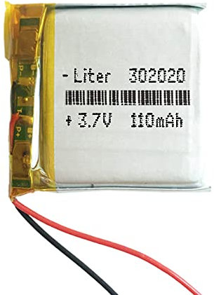 Batterie 302020 LiPo 3.7V 110mAh 0.407Wh 1S 5C Liter Energy Battery pour l'électronique Rechargeable Téléphone Portable Smartwatch GPS - Ne Convient Pas à la Radiocommande 22x20x3mm (110mAh|302020)