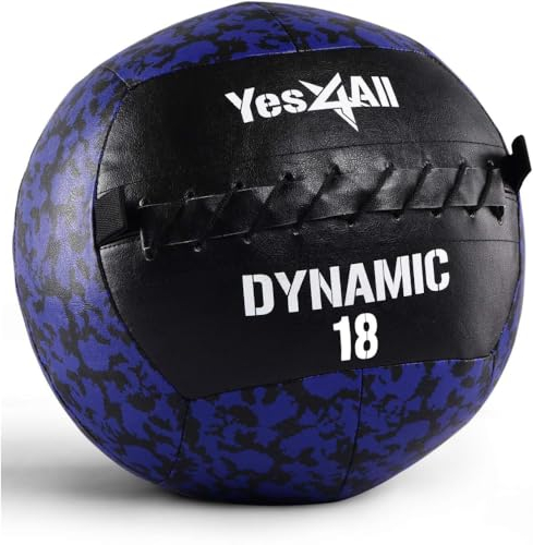 Yes4All SC7J Medizinball Wall Ball 8 kg Gewichtsball Weicher aus Leder für Ganzkörpertraining und Kraftübungen