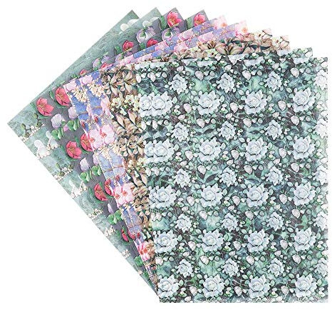 Ideen mit Herz Dekorpapier | Motiv-Transparentpapiere Deluxe | geprägt | farbig | Spotlack-veredelt | DIN A4 | 150g/m² | 10 Bogen | Bastelpapier mit Muster (Blumen 2)