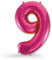 FUNXGO® Folienballon Zahl 9 pink - Riesen-Ballonzahl - Verstärktes Material- fliegt mit Helium - 9 Geburtstag Luftballon - Deko zum Geburtstage, Party, Hochzeiten - Ballon 9 pink