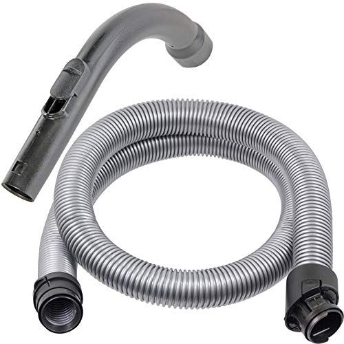 SPARES2GO Suction Hose & Curved Wand Handle Compatible with Miele S8 S8310 S8320 S8330 S8340 Cat & Dog Vacuum Cleaner (1.8m)