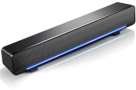cigemay Portable 3D Stereo Soundbar,Usb Dsp Wired Bass Surround Sound Soundbar With 3.5Mm Audio Plug For Mobile/Tablet/Projector/Home Theater/Bar / Mp3 / Mp4(Black)