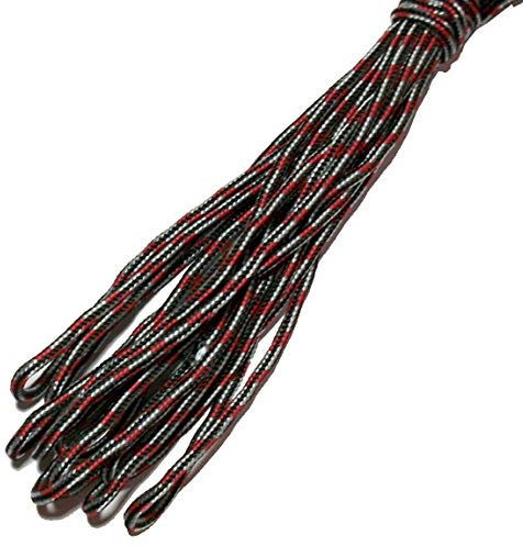 15m Farbe-317 weiss-rot-schwarz Paracord Schnüre Nylonleine 2 mm
