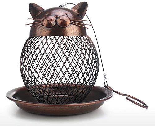 LIJUCAI Katzenförmige Vogelhäuschen Katzenförmige Vintage handgemachte Außendekoration Villa Gartendekoration