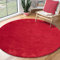the carpet Relax Moderner Flauschiger Kurzflor Teppich, Anti-Rutsch Unterseite, Waschbar bis 30 Grad, Super Soft, Felloptik, Rot, 120 x 120 cm Rund