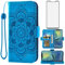 Asuwish Funda para Huawei Mate 20 Pro con Cristal Templado Protector Pantalla Vidrio Pelicula Protectora Libro Cuero Piel Tarjetero Soporte Hawaii Mate20 20Pro LYA-L29 Tapa Carcasa Capa Case Azul