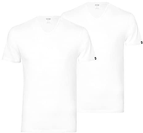 Puma Herren T-Shirt Basic 2er Pack, White, M, 652002001