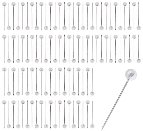DBOO 100 stycken pärlstift 2,5 cm – bröllop blomsterhandlare bukett knapphål hantverk gör-det-själv klädtillverkning, hantverk, sömnad, dekorationer, blommig bröstbukett nålar med plastlåda