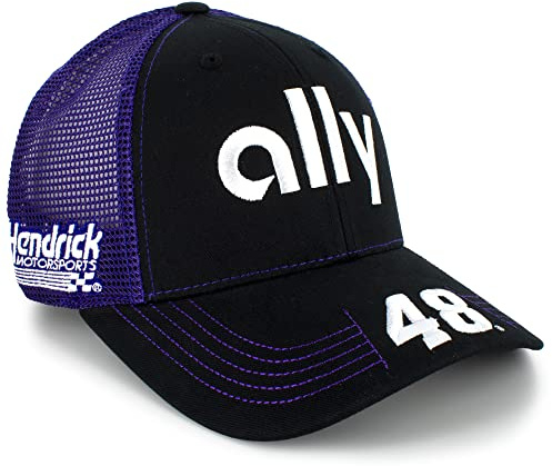 Checkered Flag Alex Bowman Victory Lane Ally Sponsor Team Color Mesh Hut Schwarz/Violett, Schwarz/Violett, Einheitsgröße