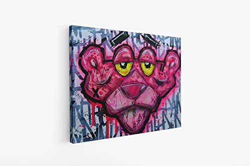 tradercat XXL Motivation-Wandbild - pink panther pop art graffiti - Poster für Erfolg und Fitness, Leinwand und Poster komplett und aufhängefertig (30 x 40 cm)