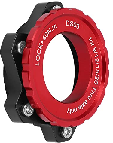 01 02 015 Centerlock Adapter, Aluminiumlegierung Fahrradzubehör Scheibenbremse Centerlock Adapter CNC-Bearbeitung für Mountainbike(rot)
